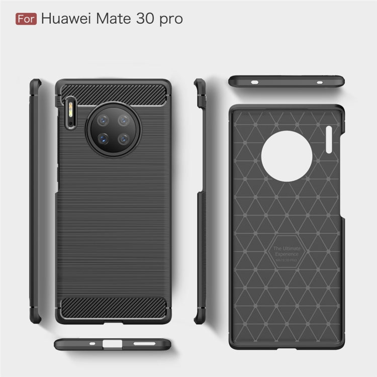 For Huawei Mate30 Pro Brushed Texture Carbon Fiber TPU Case