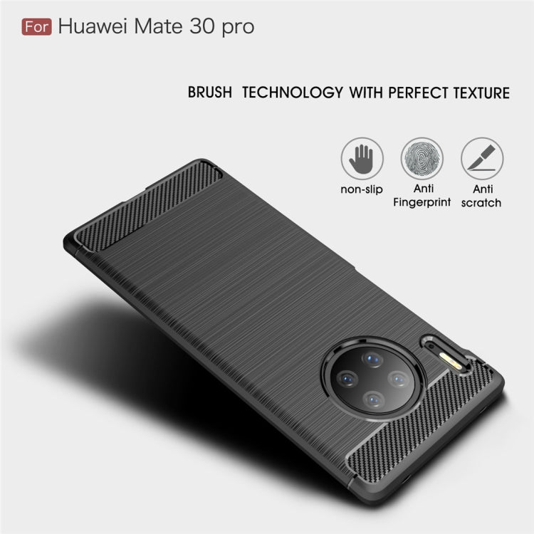For Huawei Mate30 Pro Brushed Texture Carbon Fiber TPU Case