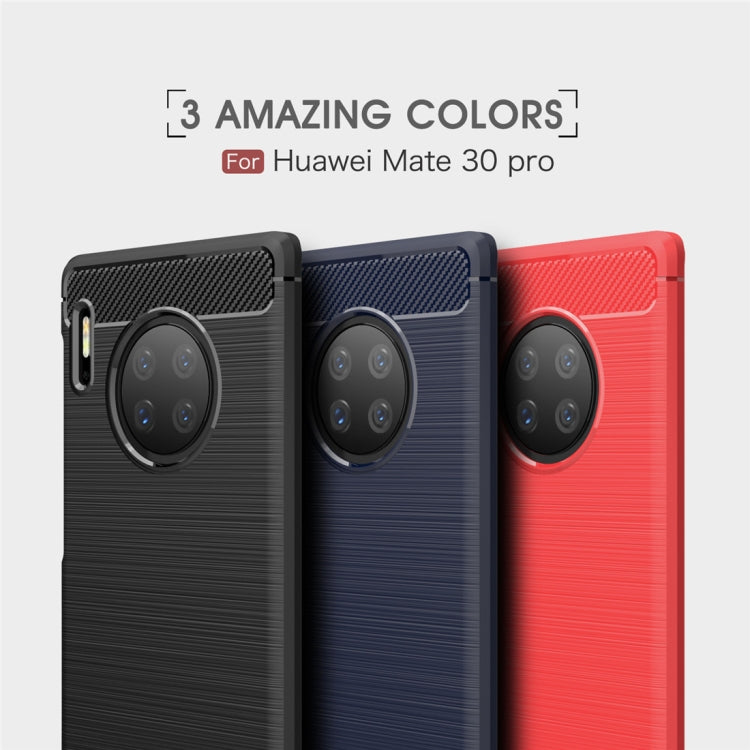 For Huawei Mate30 Pro Brushed Texture Carbon Fiber TPU Case