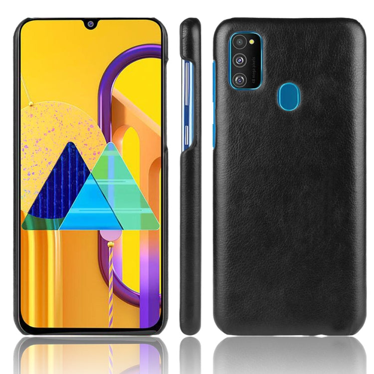 For Galaxy M30s Shockproof Litchi Texture PC + PU Case