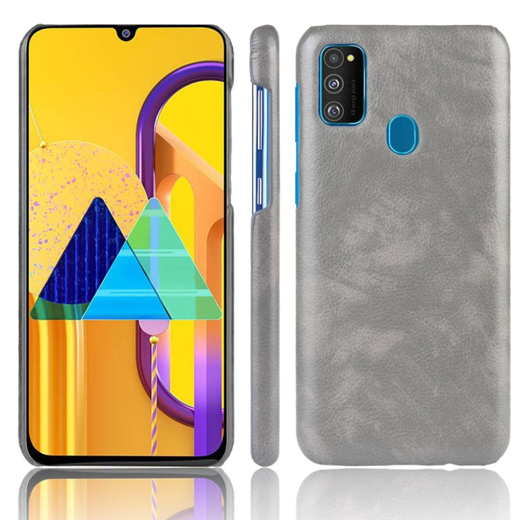 For Galaxy M30s Shockproof Litchi Texture PC + PU Case