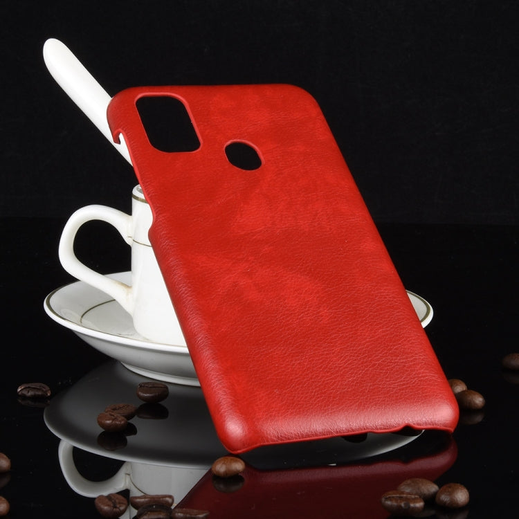 For Galaxy M30s Shockproof Litchi Texture PC + PU Case