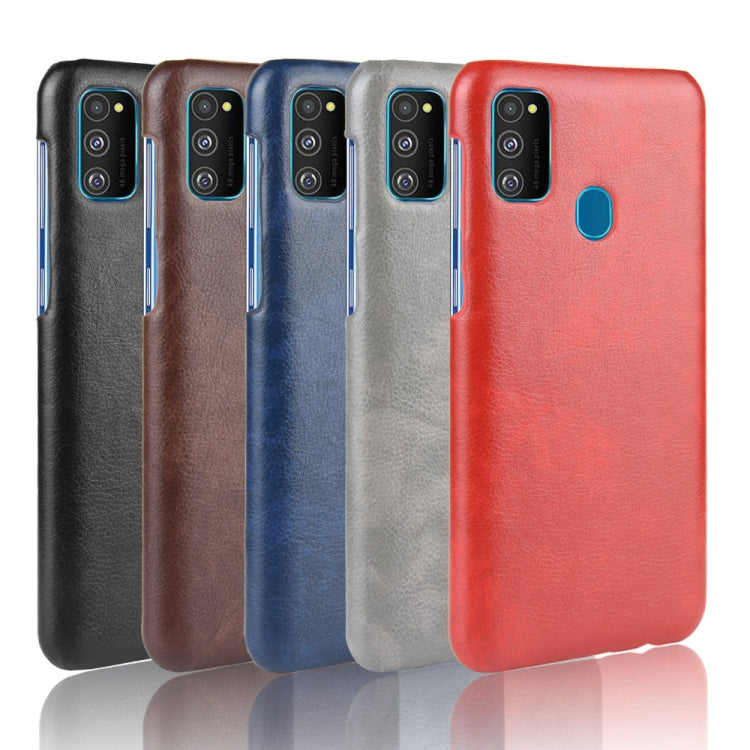 For Galaxy M30s Shockproof Litchi Texture PC + PU Case