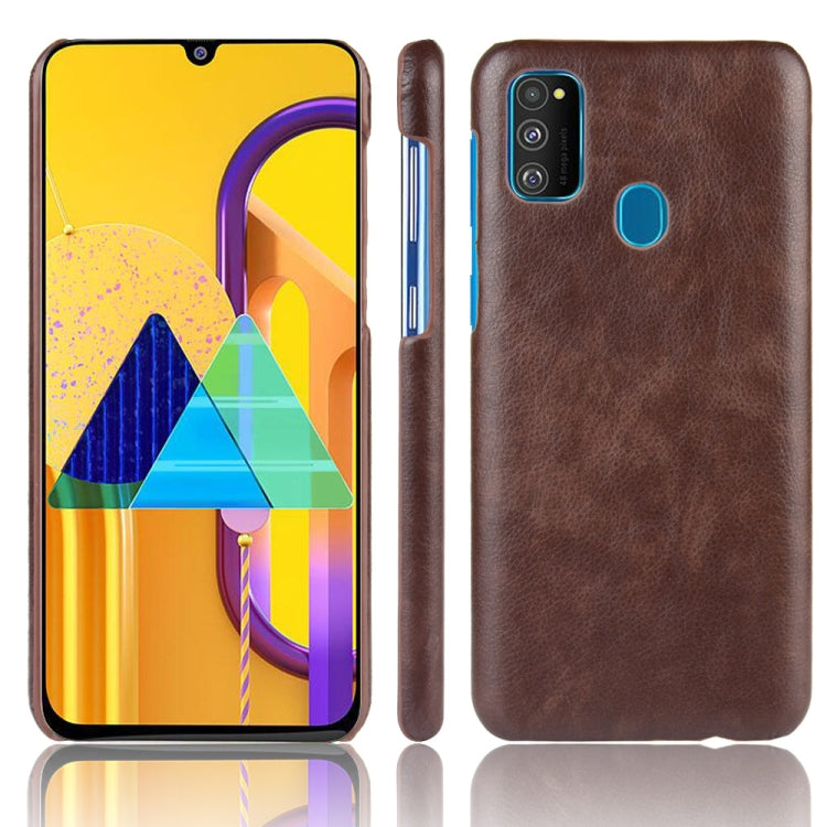 For Galaxy M30s Shockproof Litchi Texture PC + PU Case