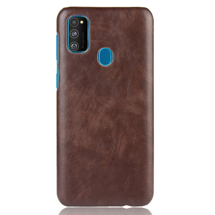 For Galaxy M30s Shockproof Litchi Texture PC + PU Case