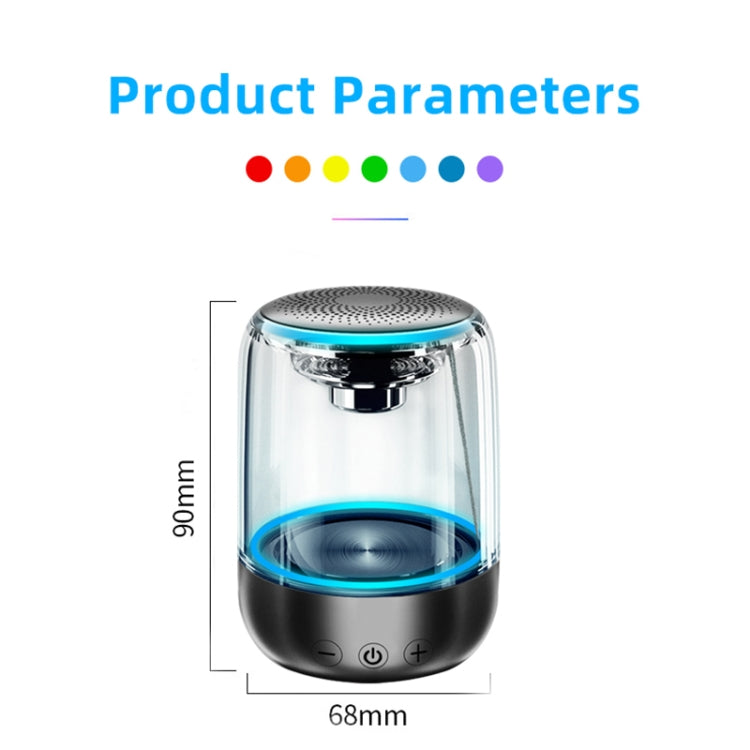 C7 Bluetooth 5.0 Speaker Transparent LED Luminous Subwoofer TWS 6D Surround HIFI Stereo Cool Audio