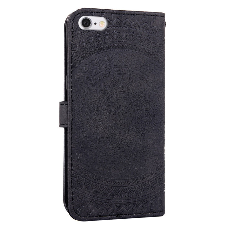 For iPhone 6 Pressed Printing Sticking Drill Pattern Horizontal Flip PU Leather Case with Holder & Card Slots & Wallet & & Lanyard