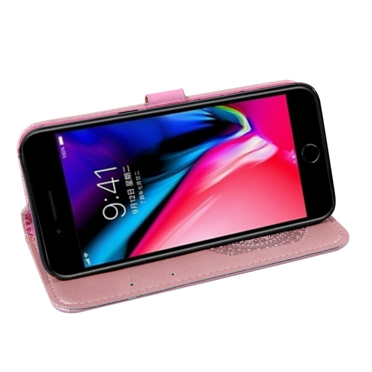 For iPhone  6 Plus Pressed Printing Sticking Drill Pattern Horizontal Flip PU Leather Case with Holder & Card Slots & Wallet & & Lanyard