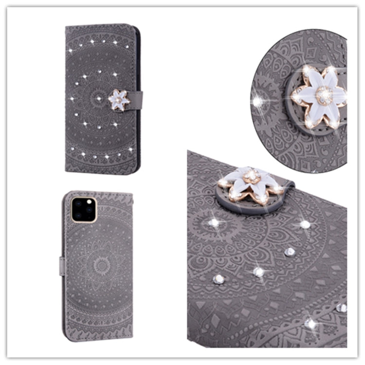 For iPhone 11 Pro For iPhone  11 Pro Pressed Printing Sticking Drill Pattern Horizontal Flip PU Leather Casewith Holder & Card Slots & Wallet & & Lanyard