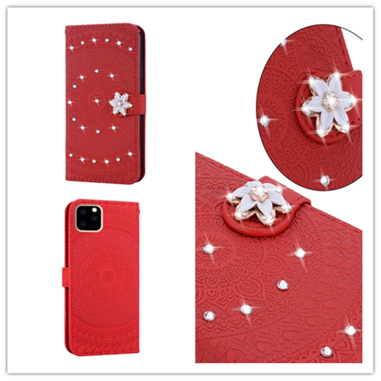 For iPhone 11 Pro For iPhone  11 Pro Pressed Printing Sticking Drill Pattern Horizontal Flip PU Leather Casewith Holder & Card Slots & Wallet & & Lanyard
