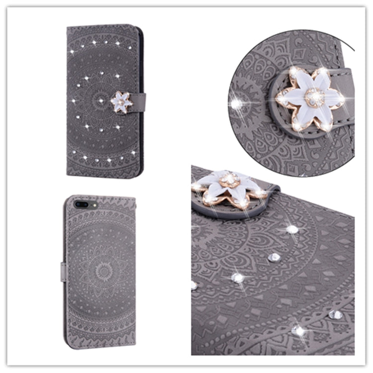 For iPhone 11  Pressed Printing Sticking Drill Pattern Horizontal Flip PU Leather Case with Holder & Card Slots & Wallet & & Lanyard