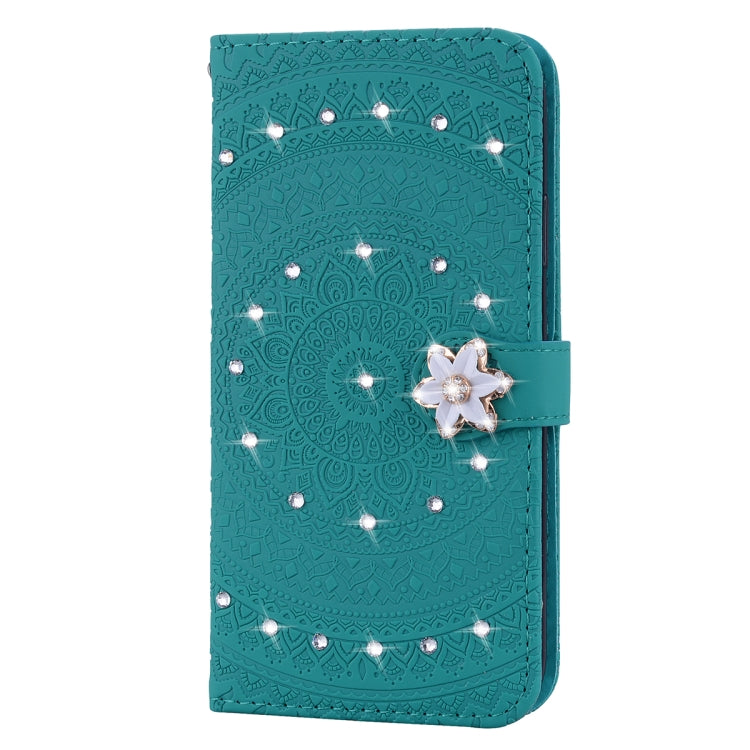 For iPhone 11  Pressed Printing Sticking Drill Pattern Horizontal Flip PU Leather Case with Holder & Card Slots & Wallet & & Lanyard