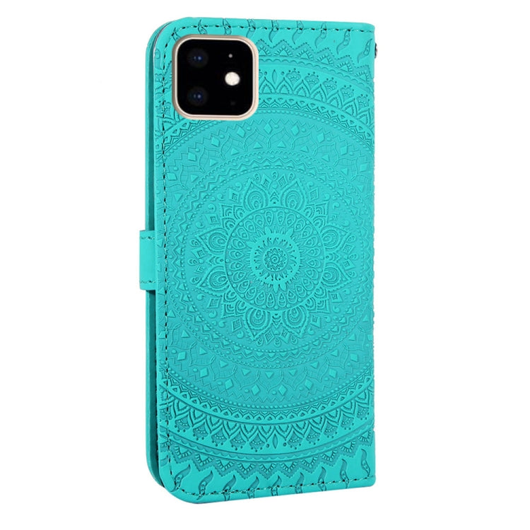 For iPhone 11  Pressed Printing Sticking Drill Pattern Horizontal Flip PU Leather Case with Holder & Card Slots & Wallet & & Lanyard