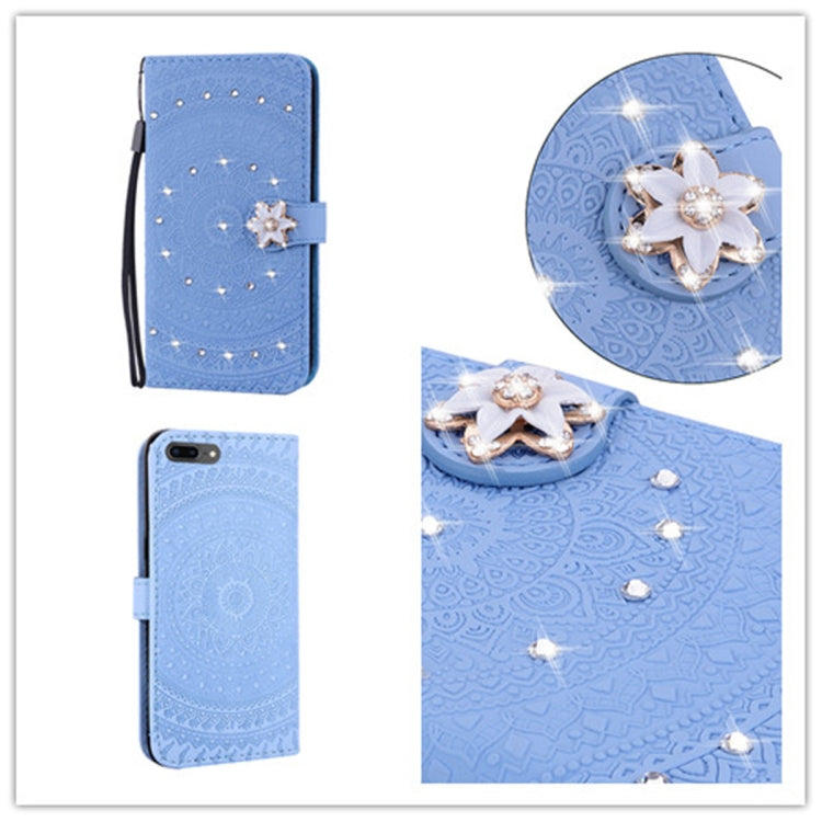 For iPhone 11  Pressed Printing Sticking Drill Pattern Horizontal Flip PU Leather Case with Holder & Card Slots & Wallet & & Lanyard