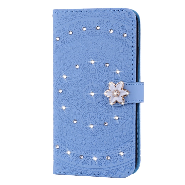 For iPhone 11  Pressed Printing Sticking Drill Pattern Horizontal Flip PU Leather Case with Holder & Card Slots & Wallet & & Lanyard