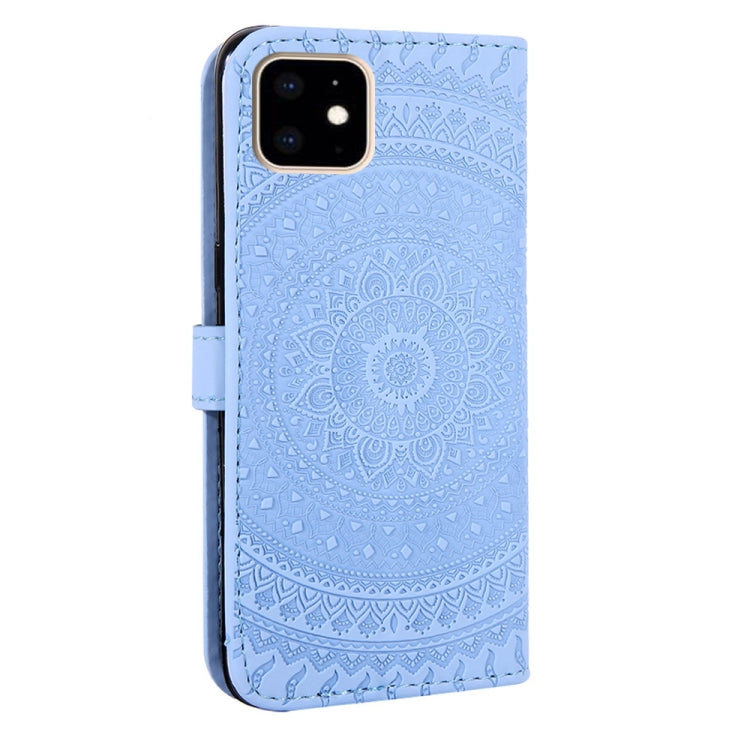 For iPhone 11  Pressed Printing Sticking Drill Pattern Horizontal Flip PU Leather Case with Holder & Card Slots & Wallet & & Lanyard
