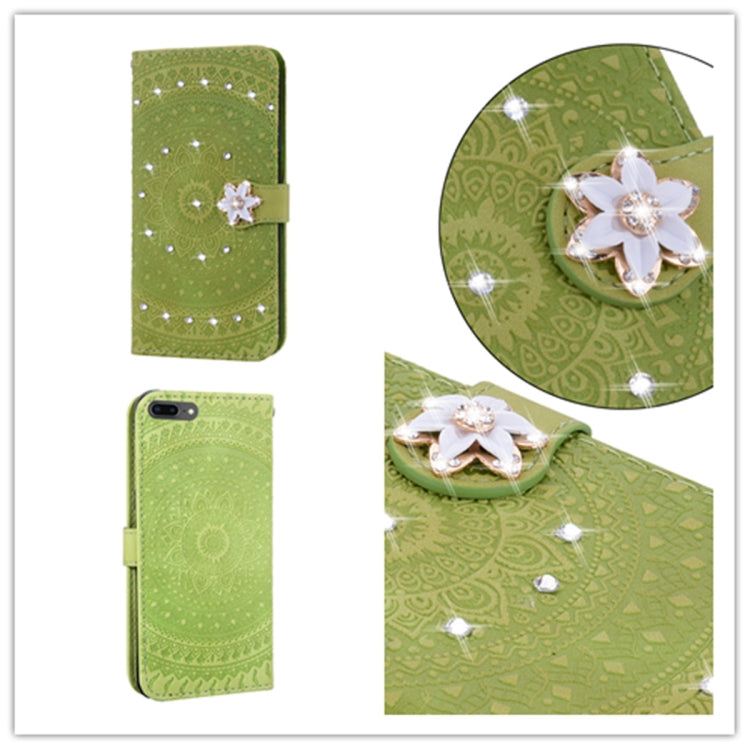For iPhone 11  Pressed Printing Sticking Drill Pattern Horizontal Flip PU Leather Case with Holder & Card Slots & Wallet & & Lanyard