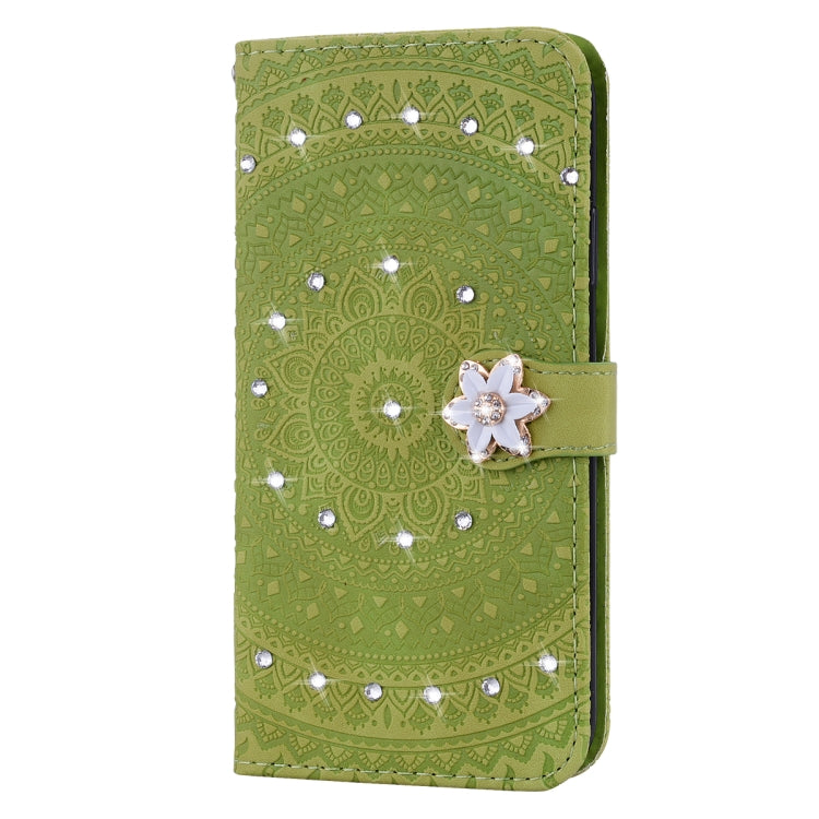 For iPhone 11  Pressed Printing Sticking Drill Pattern Horizontal Flip PU Leather Case with Holder & Card Slots & Wallet & & Lanyard