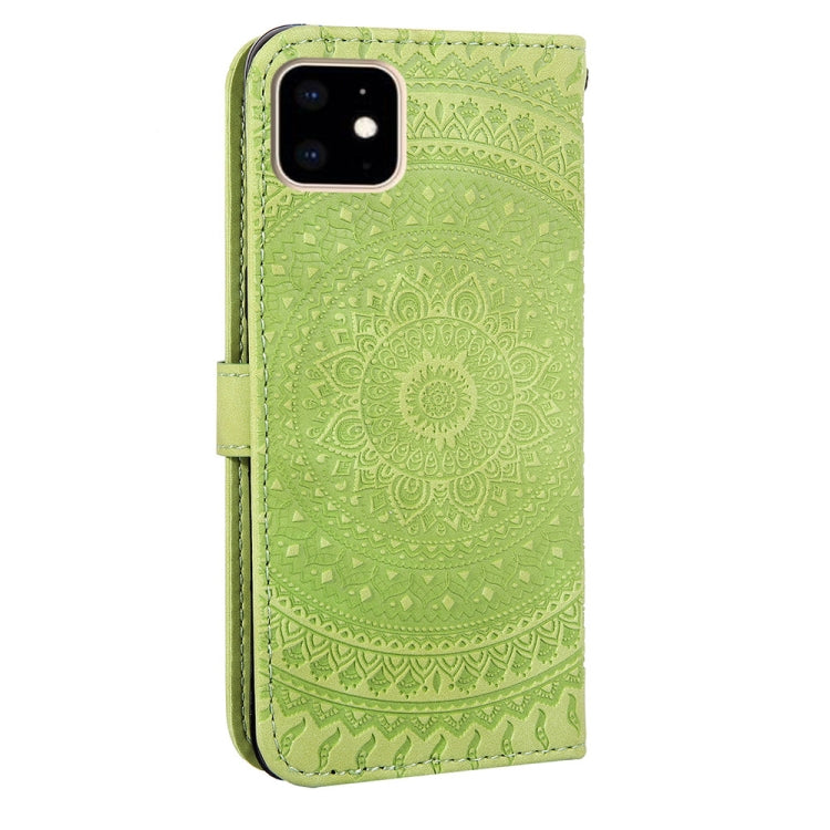 For iPhone 11  Pressed Printing Sticking Drill Pattern Horizontal Flip PU Leather Case with Holder & Card Slots & Wallet & & Lanyard