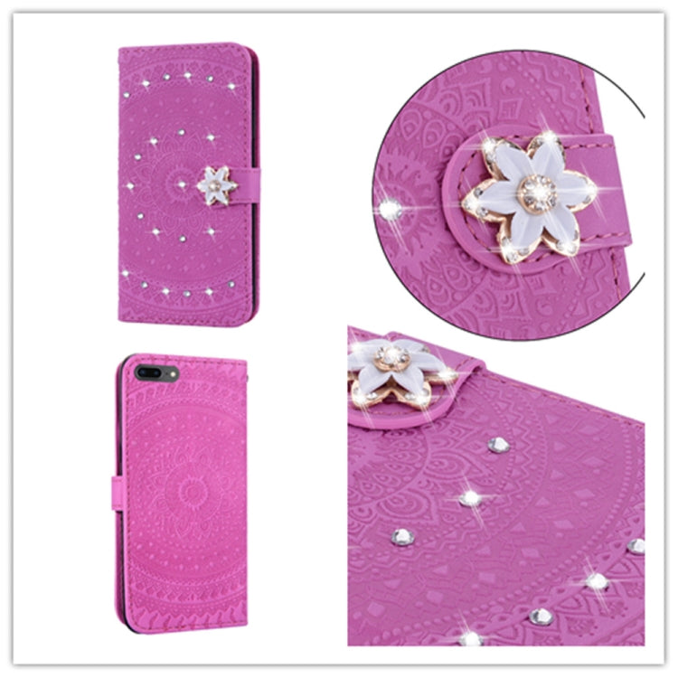 For iPhone 11  Pressed Printing Sticking Drill Pattern Horizontal Flip PU Leather Case with Holder & Card Slots & Wallet & & Lanyard