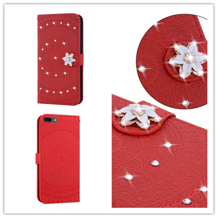 For iPhone 11  Pressed Printing Sticking Drill Pattern Horizontal Flip PU Leather Case with Holder & Card Slots & Wallet & & Lanyard