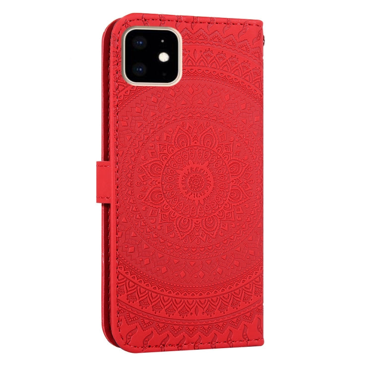 For iPhone 11  Pressed Printing Sticking Drill Pattern Horizontal Flip PU Leather Case with Holder & Card Slots & Wallet & & Lanyard