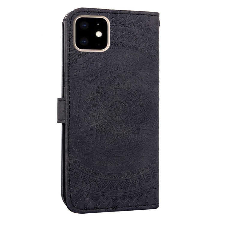 For iPhone 11  Pressed Printing Sticking Drill Pattern Horizontal Flip PU Leather Case with Holder & Card Slots & Wallet & & Lanyard