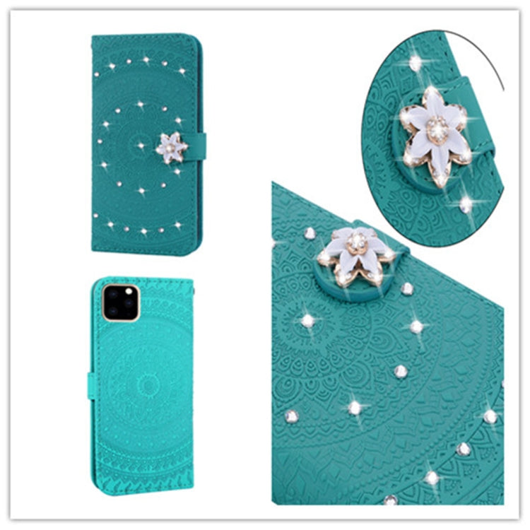 For iPhone 11 Pro Max For iPhone  11 Pro Max Pressed Printing Sticking Drill Pattern Horizontal Flip PU Leather Case with Holder & Card Slots & Wallet & & Lanyard