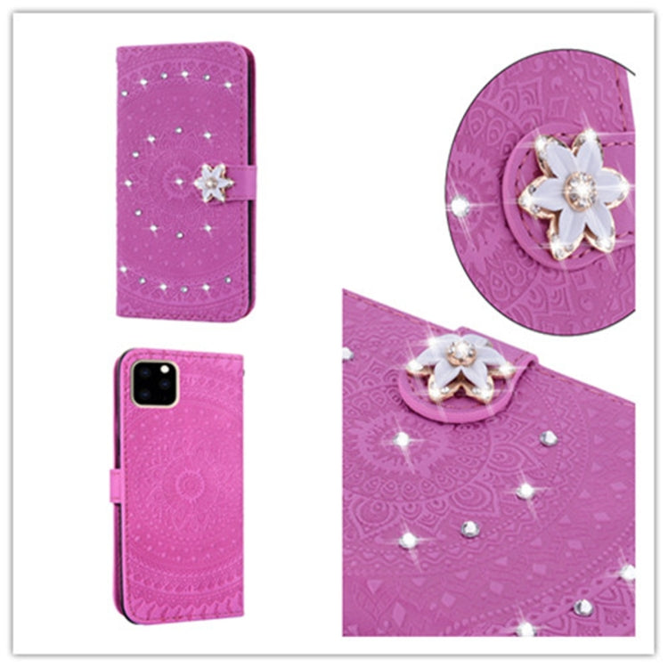For iPhone 11 Pro Max For iPhone  11 Pro Max Pressed Printing Sticking Drill Pattern Horizontal Flip PU Leather Case with Holder & Card Slots & Wallet & & Lanyard