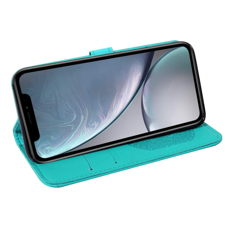 For iPhone XR Pressed Printing Sticking Drill Pattern Horizontal Flip PU Leather Case with Holder & Card Slots & Wallet & Lanyard