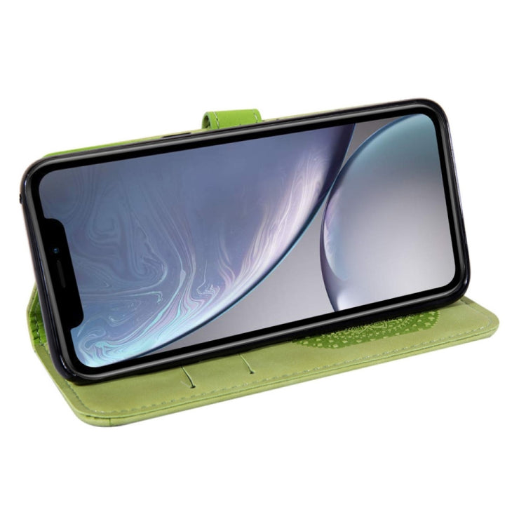 For iPhone XR Pressed Printing Sticking Drill Pattern Horizontal Flip PU Leather Case with Holder & Card Slots & Wallet & Lanyard