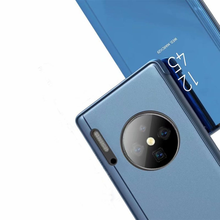 For Huawei Mate 30 Plating Mirror Left and Right Flip Cover with Bracket Holster