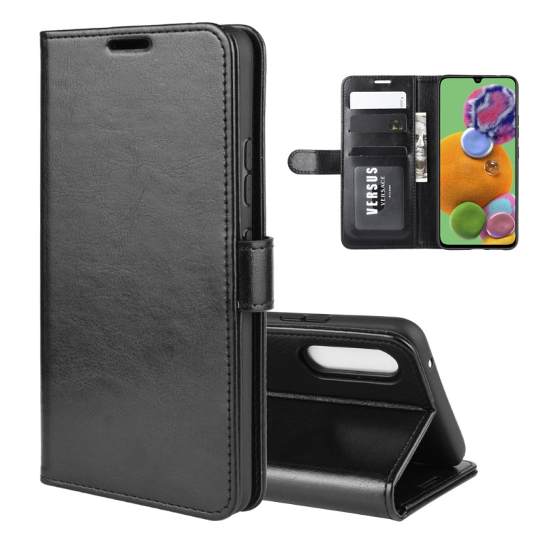 For Galaxy A90 5G R64 Texture Single Fold Horizontal Flip Leather Case with Holder & Card Slots & Wallet