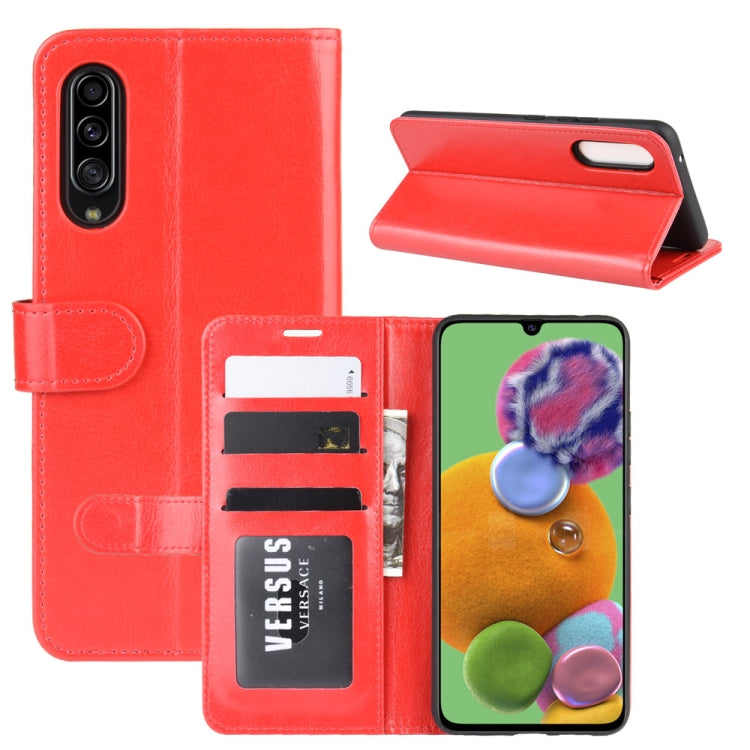 For Galaxy A90 5G R64 Texture Single Fold Horizontal Flip Leather Case with Holder & Card Slots & Wallet