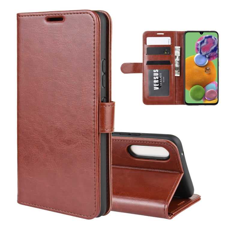 For Galaxy A90 5G R64 Texture Single Fold Horizontal Flip Leather Case with Holder & Card Slots & Wallet