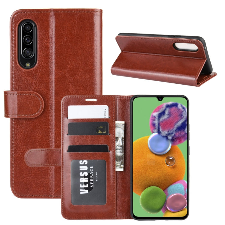 For Galaxy A90 5G R64 Texture Single Fold Horizontal Flip Leather Case with Holder & Card Slots & Wallet