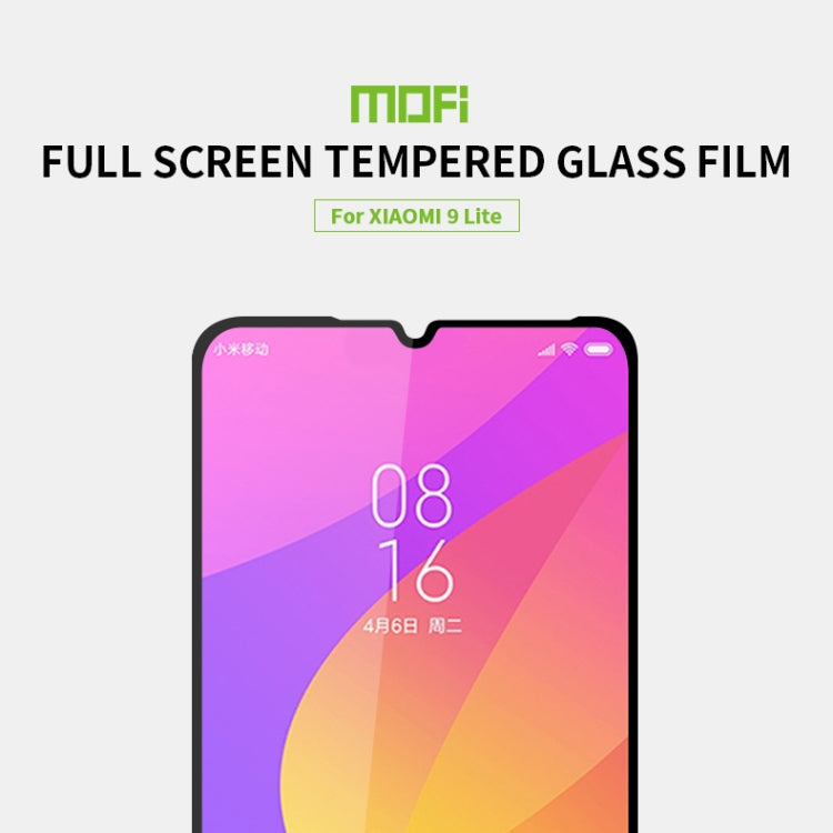 For Xiaomi 9 Lite MOFI 9H 2.5D Full Screen Tempered Glass Film(Black)