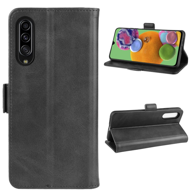 For Galaxy A90 5G Dual-side Magnetic Buckle Horizontal Flip Leather Case with Holder & Card Slots & Wallet & Photo Frame