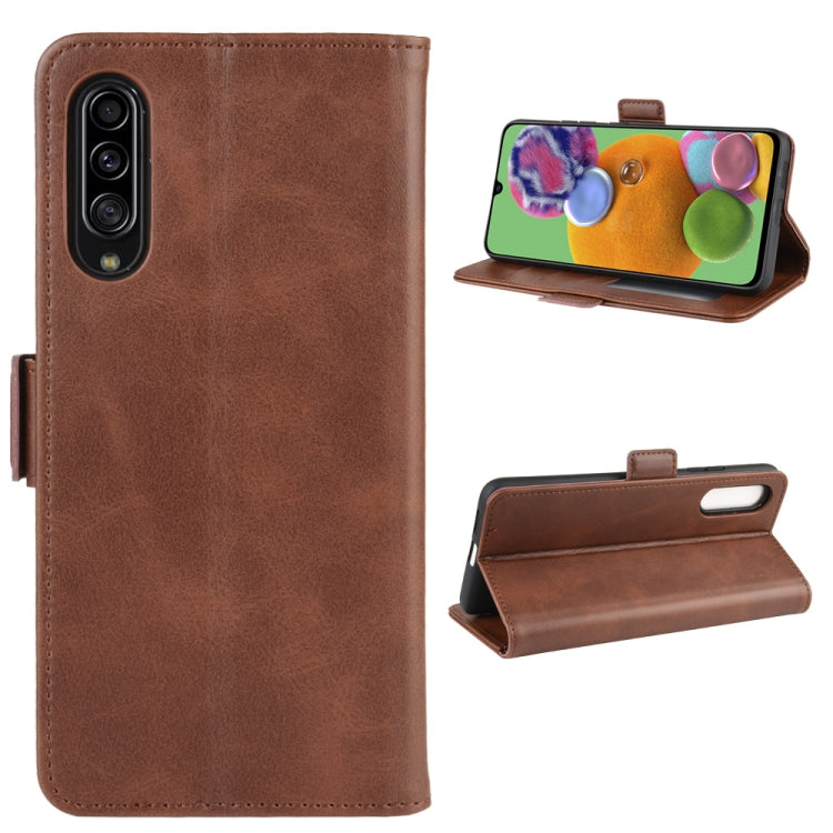 For Galaxy A90 5G Dual-side Magnetic Buckle Horizontal Flip Leather Case with Holder & Card Slots & Wallet & Photo Frame