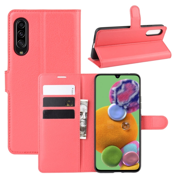 For Galaxy A90 5G Litchi Texture Horizontal Flip Leather Case with Wallet & Holder & Card Slots