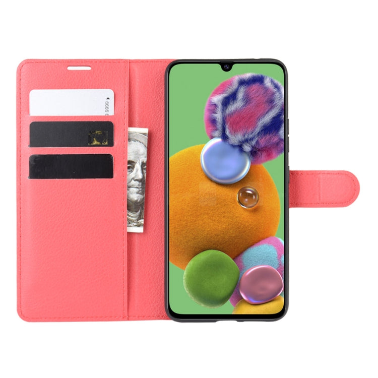 For Galaxy A90 5G Litchi Texture Horizontal Flip Leather Case with Wallet & Holder & Card Slots