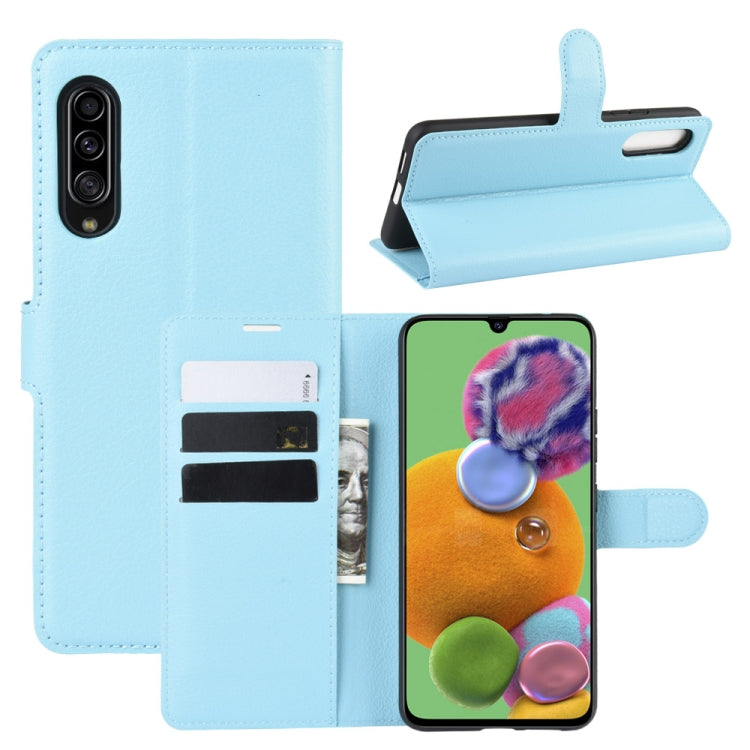 For Galaxy A90 5G Litchi Texture Horizontal Flip Leather Case with Wallet & Holder & Card Slots