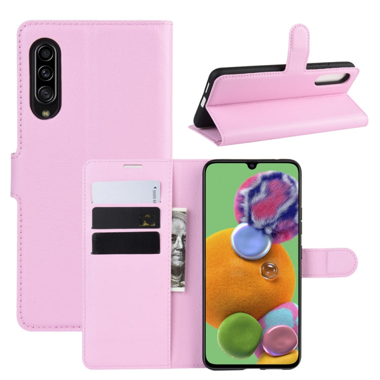 For Galaxy A90 5G Litchi Texture Horizontal Flip Leather Case with Wallet & Holder & Card Slots