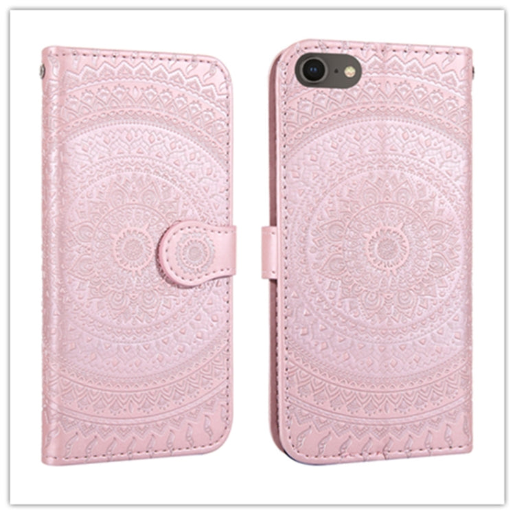 For iPhone SE 2020 & 8 & 7 Pressed Printing Pattern Horizontal Flip PU Leather Case , with Holder & Card Slots & Wallet & & Lanyard