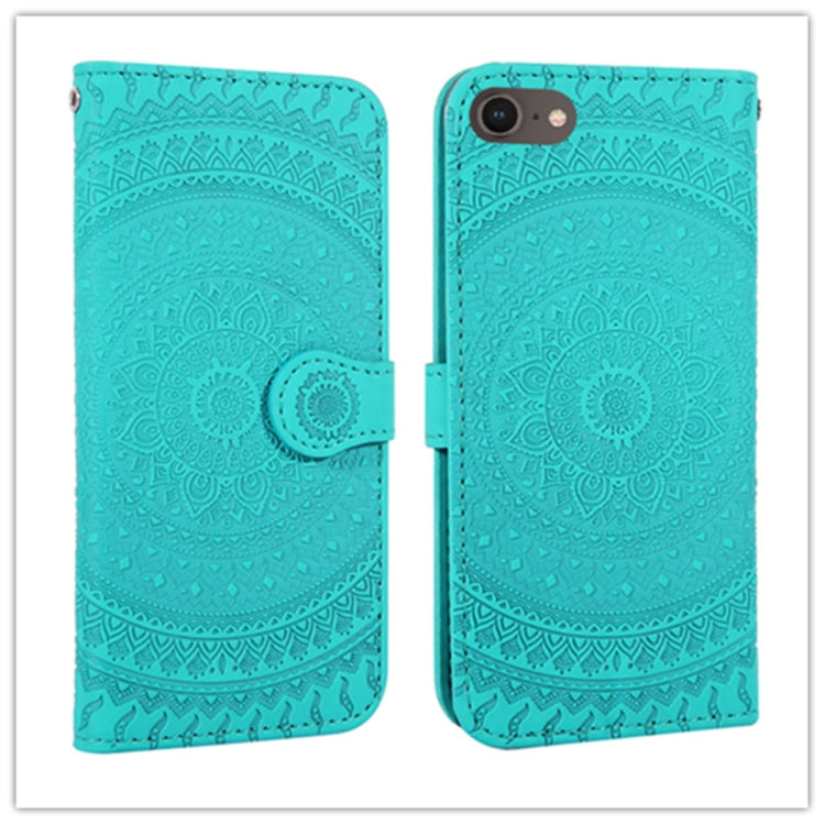 For iPhone SE 2020 & 8 & 7 Pressed Printing Pattern Horizontal Flip PU Leather Case , with Holder & Card Slots & Wallet & & Lanyard