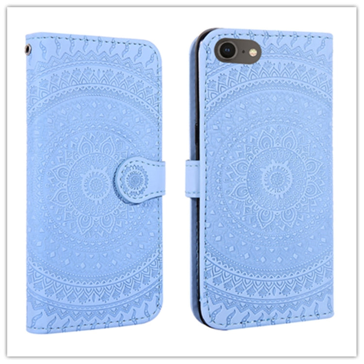 For iPhone SE 2020 & 8 & 7 Pressed Printing Pattern Horizontal Flip PU Leather Case , with Holder & Card Slots & Wallet & & Lanyard