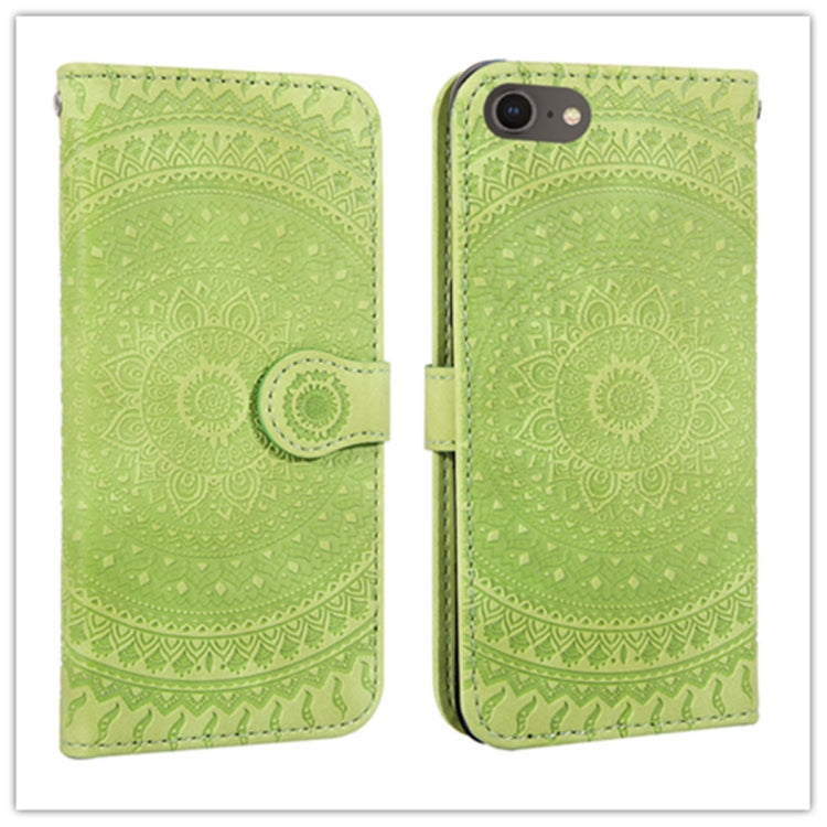 For iPhone SE 2020 & 8 & 7 Pressed Printing Pattern Horizontal Flip PU Leather Case , with Holder & Card Slots & Wallet & & Lanyard