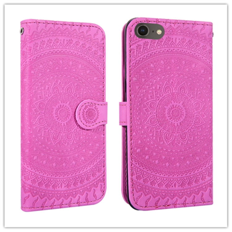 For iPhone SE 2020 & 8 & 7 Pressed Printing Pattern Horizontal Flip PU Leather Case , with Holder & Card Slots & Wallet & & Lanyard
