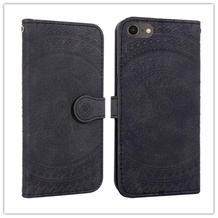 For iPhone SE 2020 & 8 & 7 Pressed Printing Pattern Horizontal Flip PU Leather Case , with Holder & Card Slots & Wallet & & Lanyard