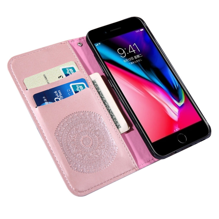 For iPhone 7 Plus & 8 Plus Pressed Printing Pattern Horizontal Flip PU Leather Case , with Holder & Card Slots & Wallet & & Lanyard